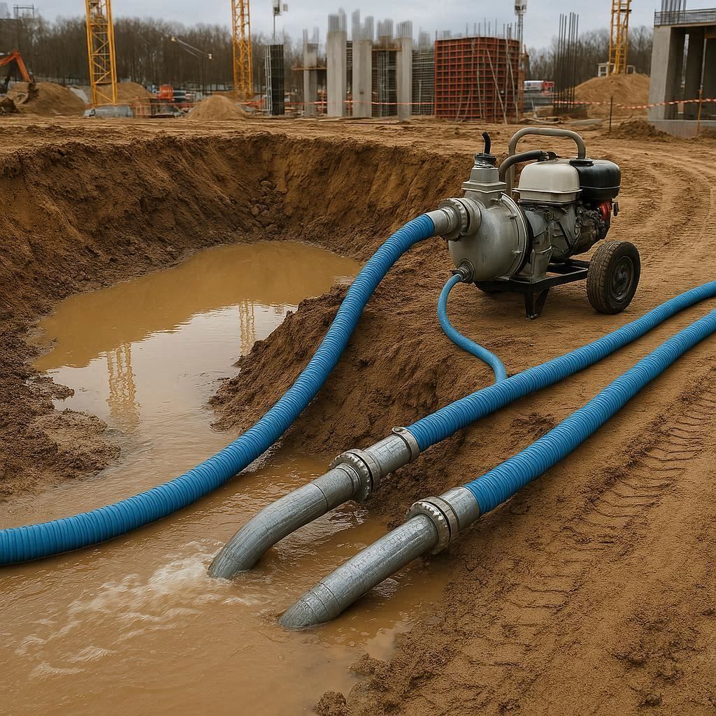 Водопонижение и осушение котлована в Петродворце