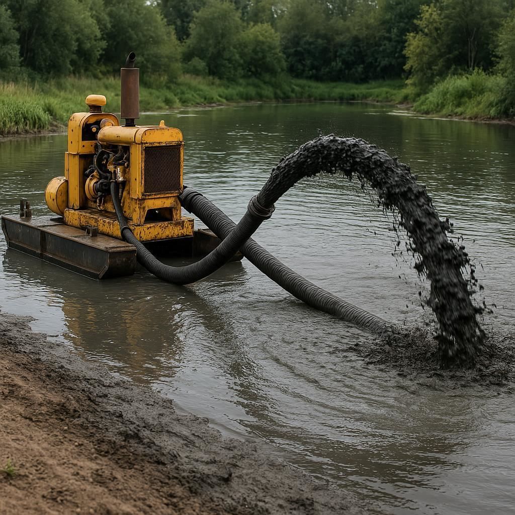 Очистка прудов и водоемов от ила в Петродворце